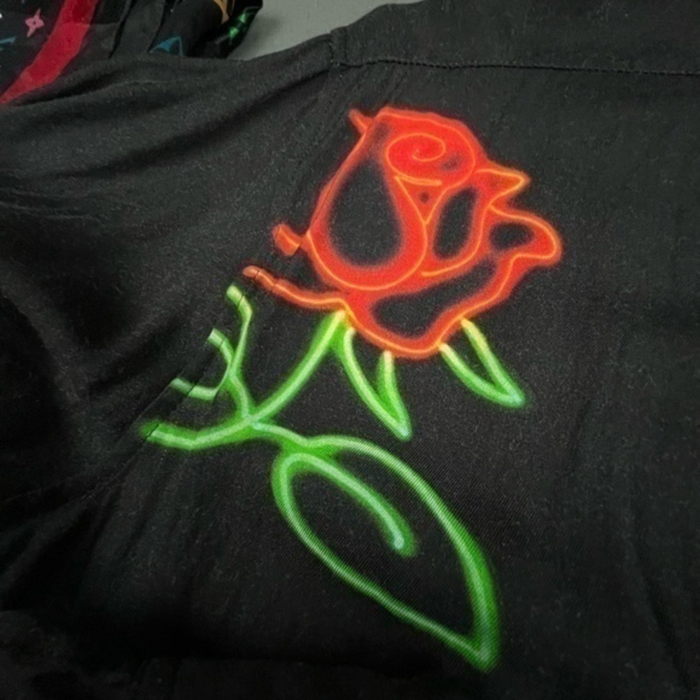 JOHN ELLIOT JAPAN Neon Lights Rose Silk Shirt - Picture 5 of 7